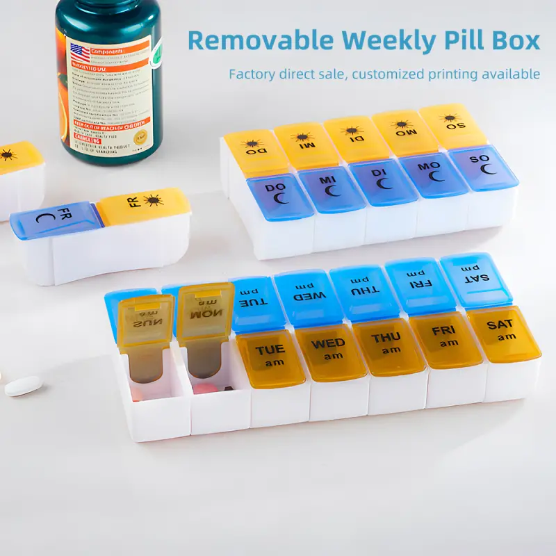 14 Compartment Weekly Removable Pill Box BS0034J (1)
