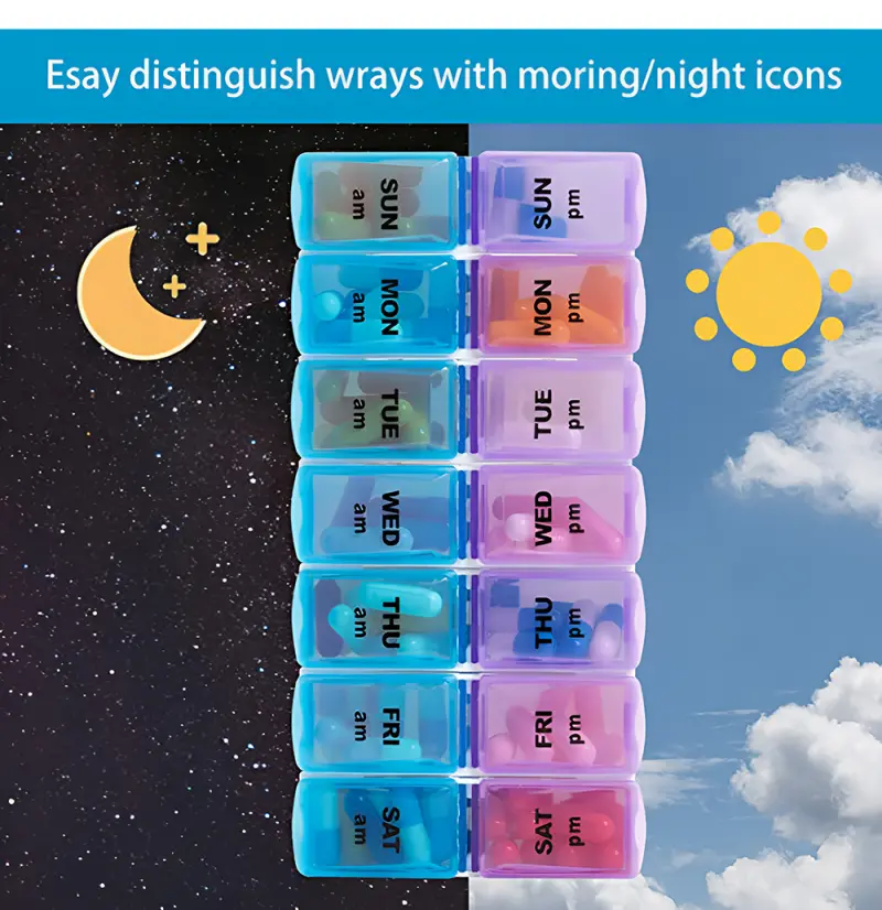14 Compartment Weekly Removable Pill Box BS0034J (7)