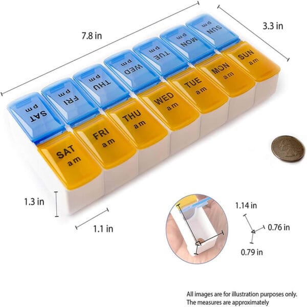 14 compartment weekly removable pill box 2