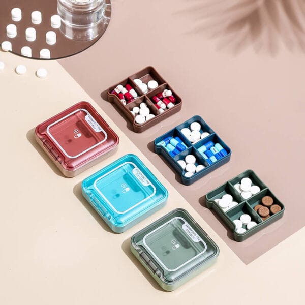 4 compartment travel pill box 5