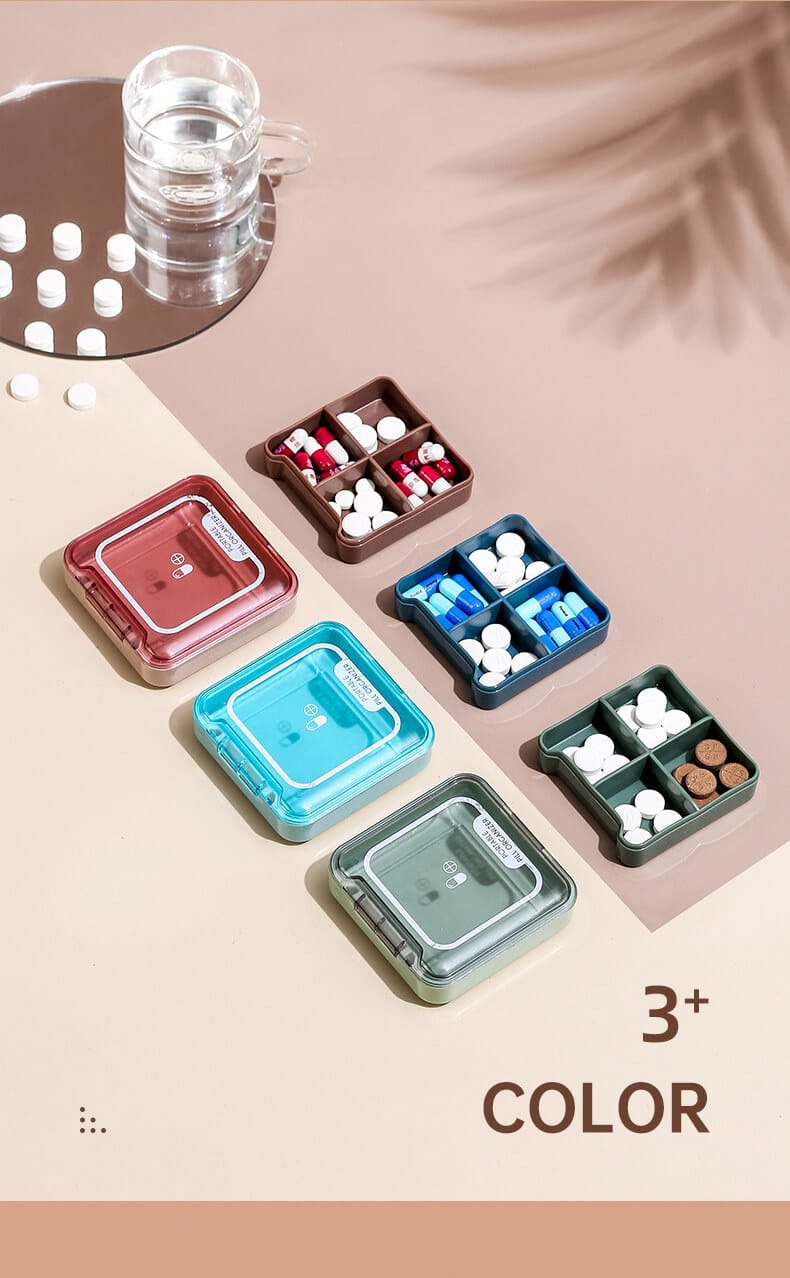 4 compartment travel pill box product display 13