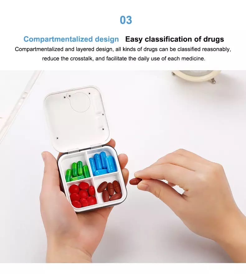 4 compartments electronic pill timer product display 7