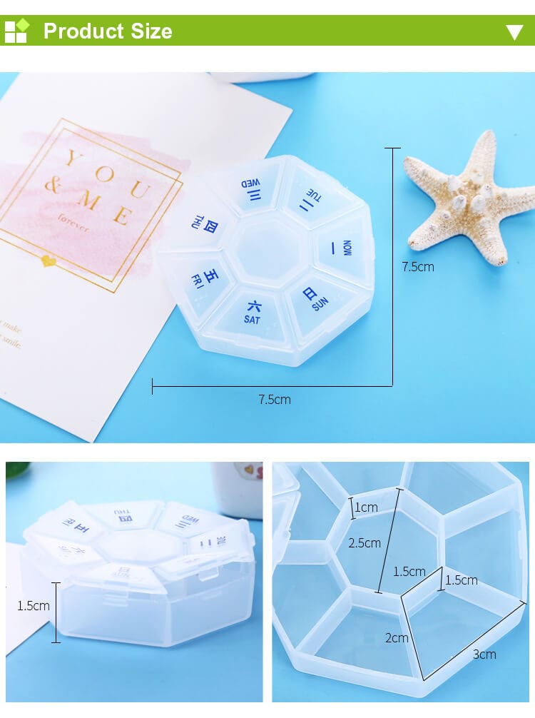 7 compartment customized pill box product display 3