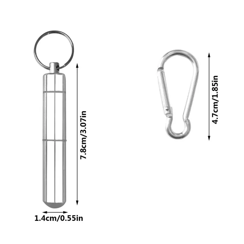 Adjustable 3 Compartment Aluminum Pill Box with Keychain (1)