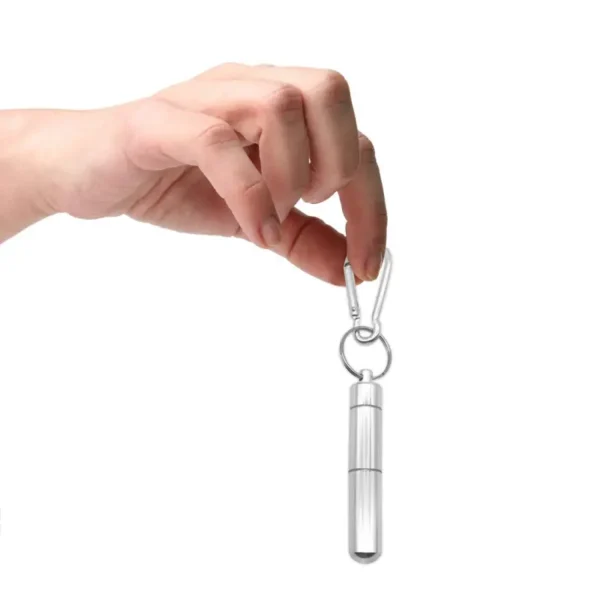 Adjustable 3 Compartment Aluminum Pill Box with Keychain (1)
