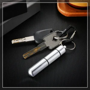Adjustable 3 Compartment Aluminum Pill Box with Keychain (5)