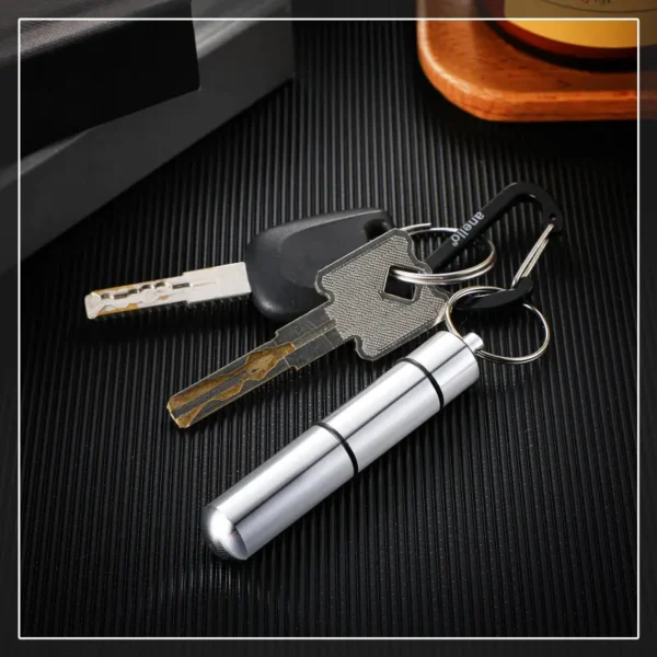 Adjustable 3 Compartment Aluminum Pill Box with Keychain (5)