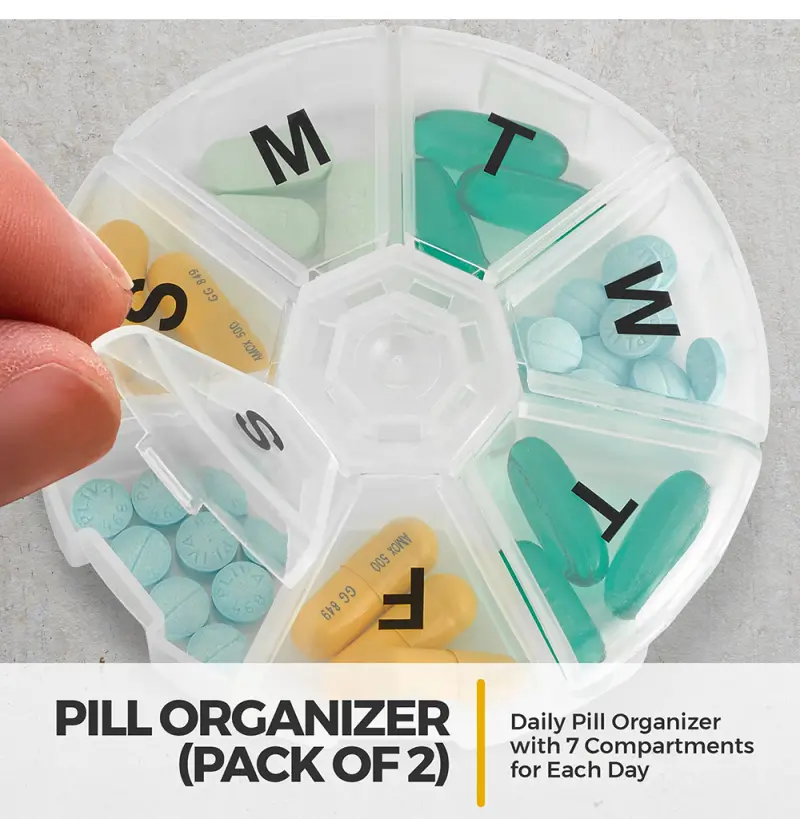 Weekly Portable Round Pill Case (3)