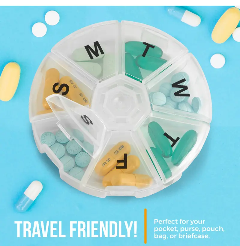 Weekly Portable Round Pill Case (4)