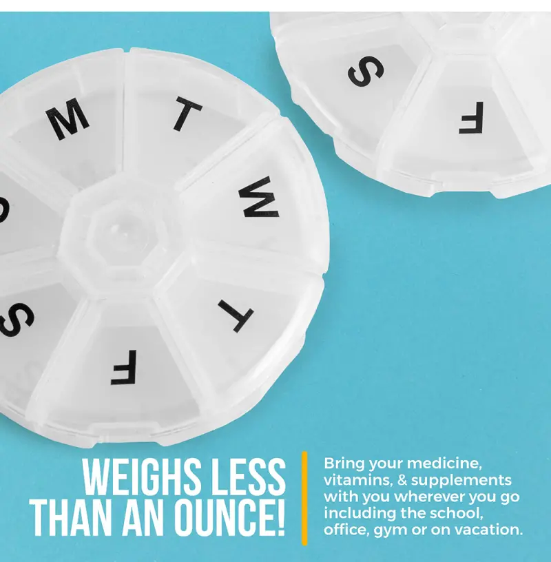 Weekly Portable Round Pill Case (6)