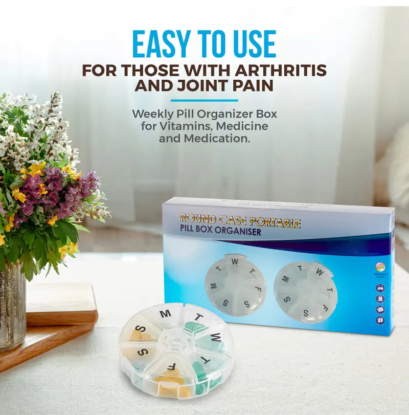 Weekly Portable Round Pill Case (7)