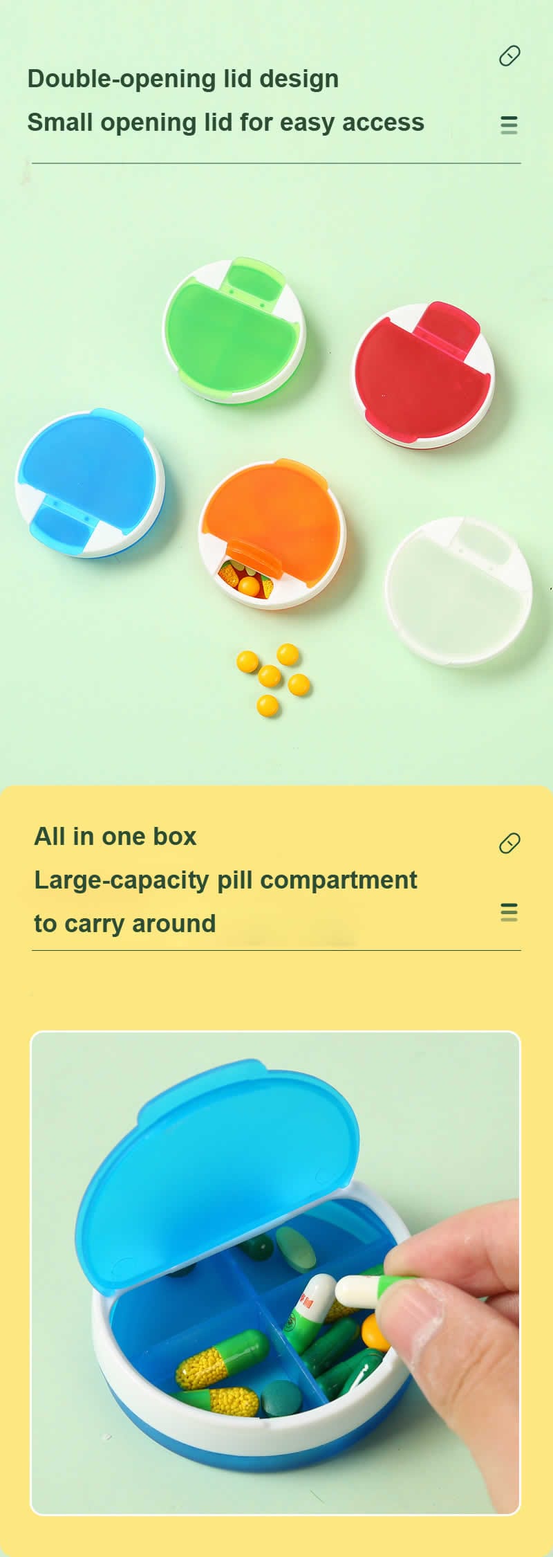 daily small pill organizer product display 2