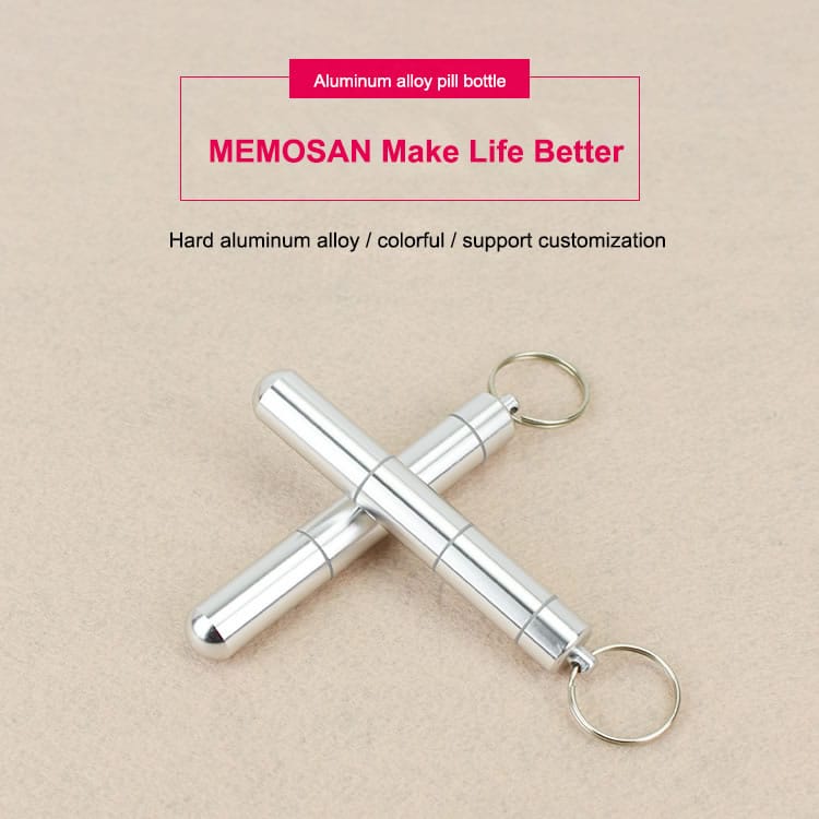 keychain aluminum alloy metal pill box product display 1