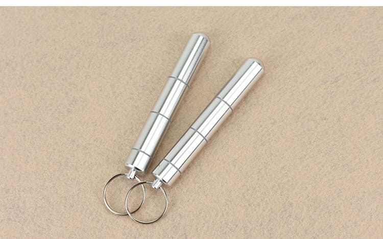 keychain aluminum alloy metal pill box product display 5