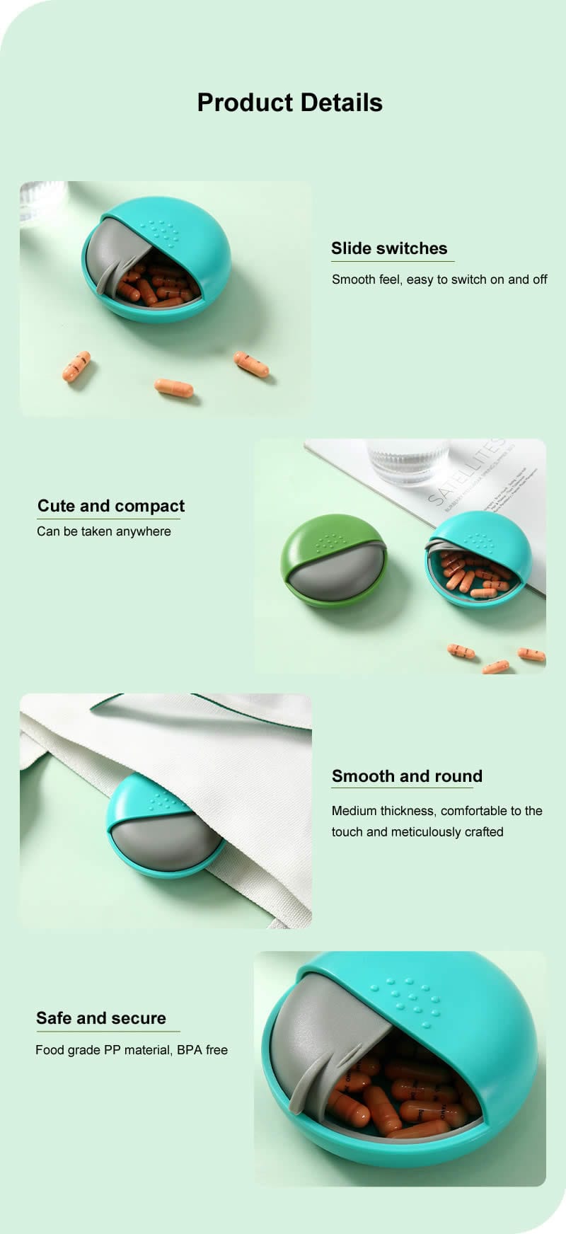 mini rotating daily pill box product display 3