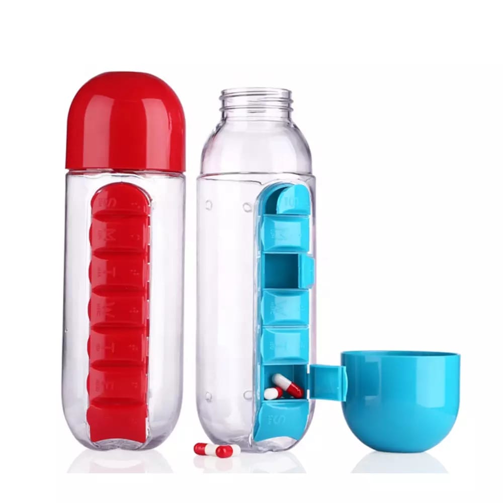 pill case with water bottle