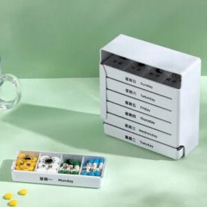 portable weekly pill box stackable 1