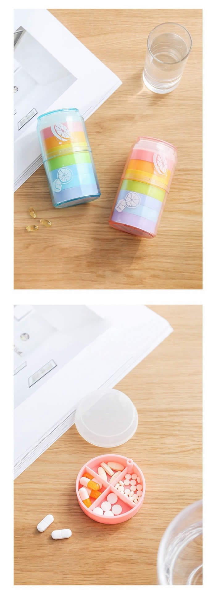 rainbow weekly pill box product display 7