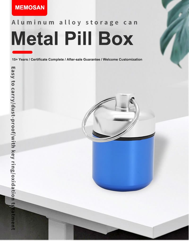 round aluminum alloy metal pill box product display 1