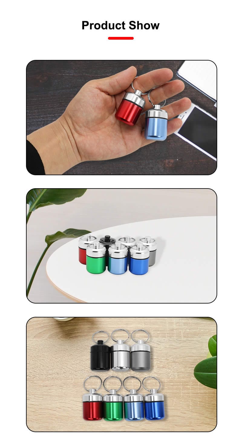 round aluminum alloy metal pill box product display 10