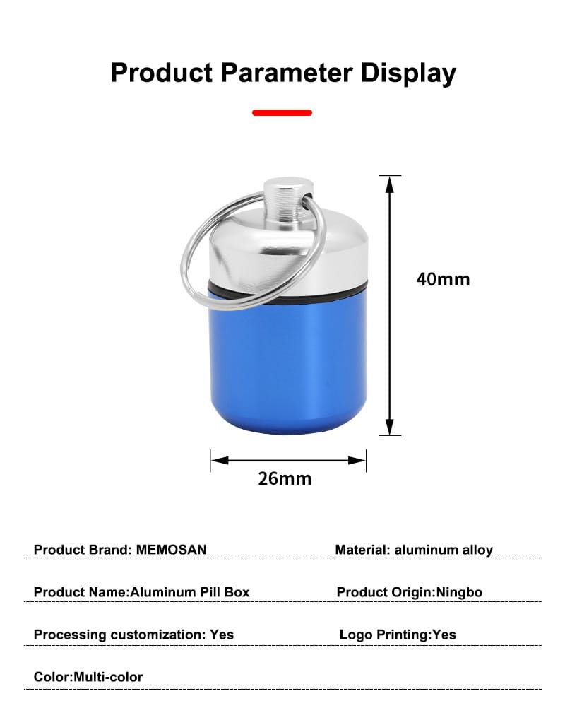 round aluminum alloy metal pill box product display 8