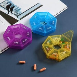 weekly heptagonal pill box 1