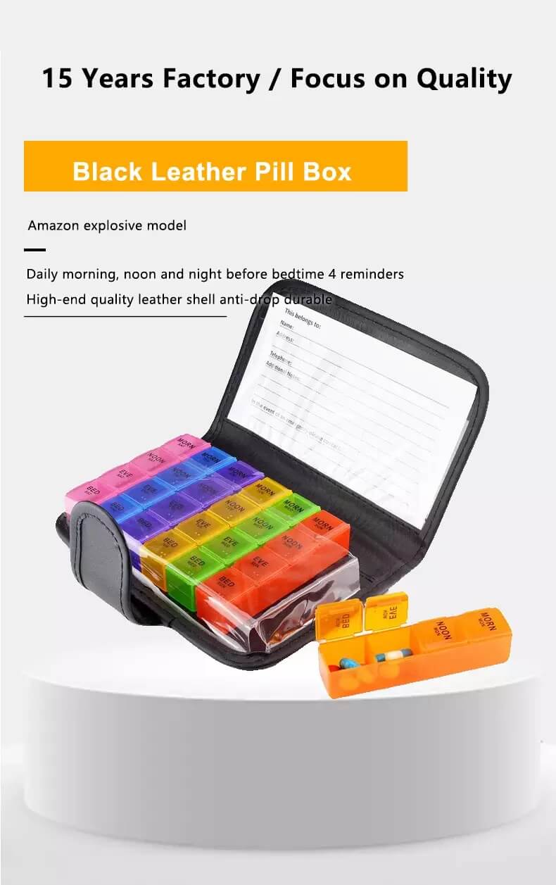 weekly notebook pill box product display 1