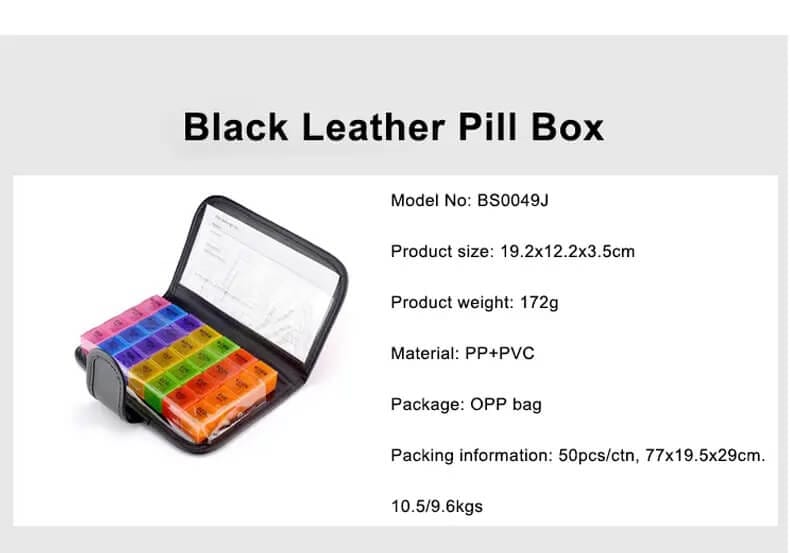 weekly notebook pill box product display 2