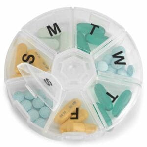 weekly portable round pill case 1