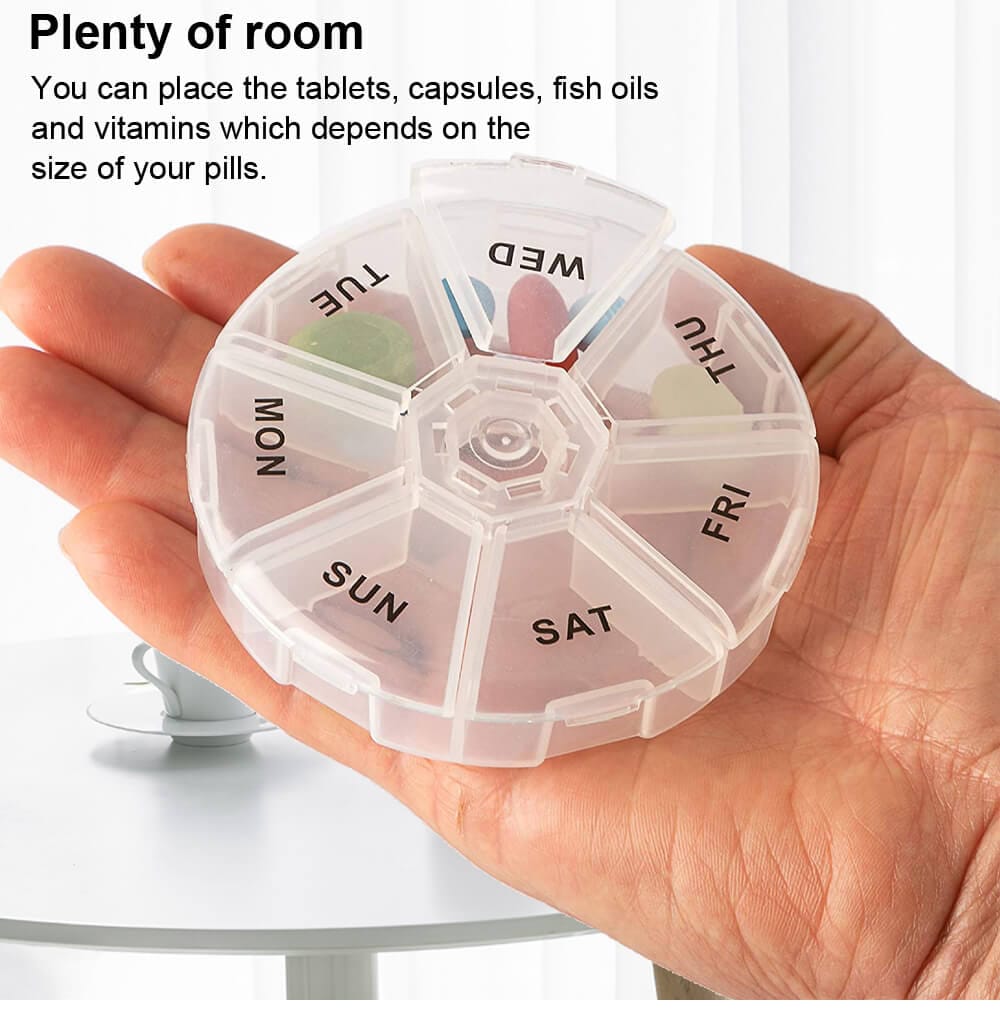 weekly portable round pill case product display 5