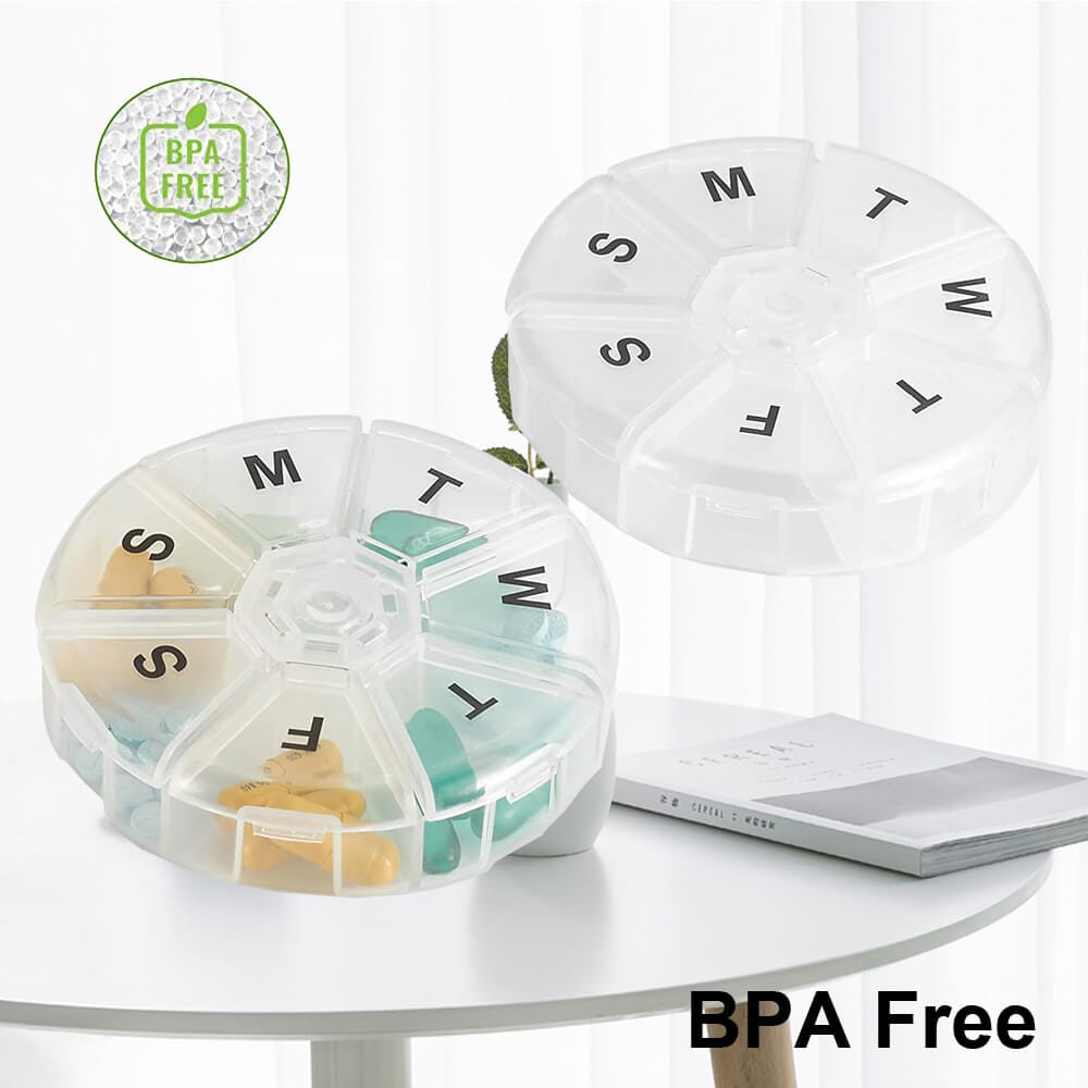 weekly portable round pill case product display 6