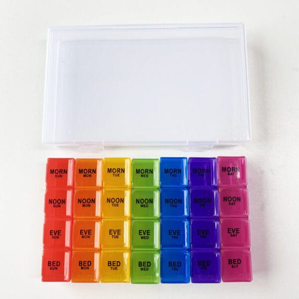 weekly travel pill box 28 compartment 5