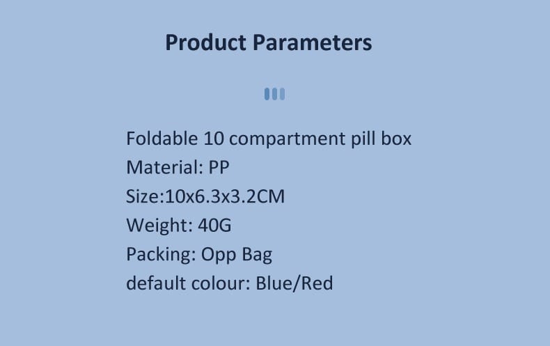 10 compartment flip top pill box product display 3