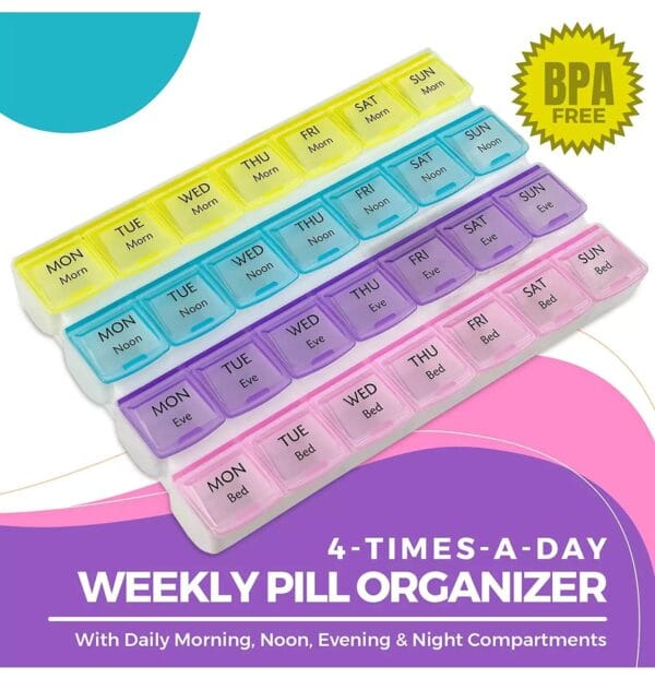 28 doses weekly pill box 3