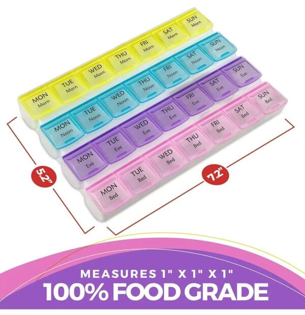 28 doses weekly pill box 4