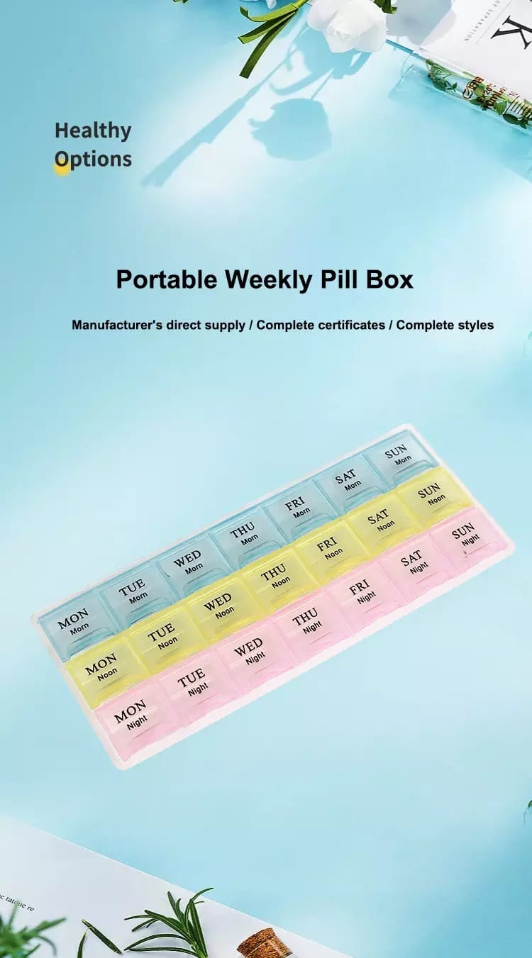 3 times a day weekly pill organizer product display 1