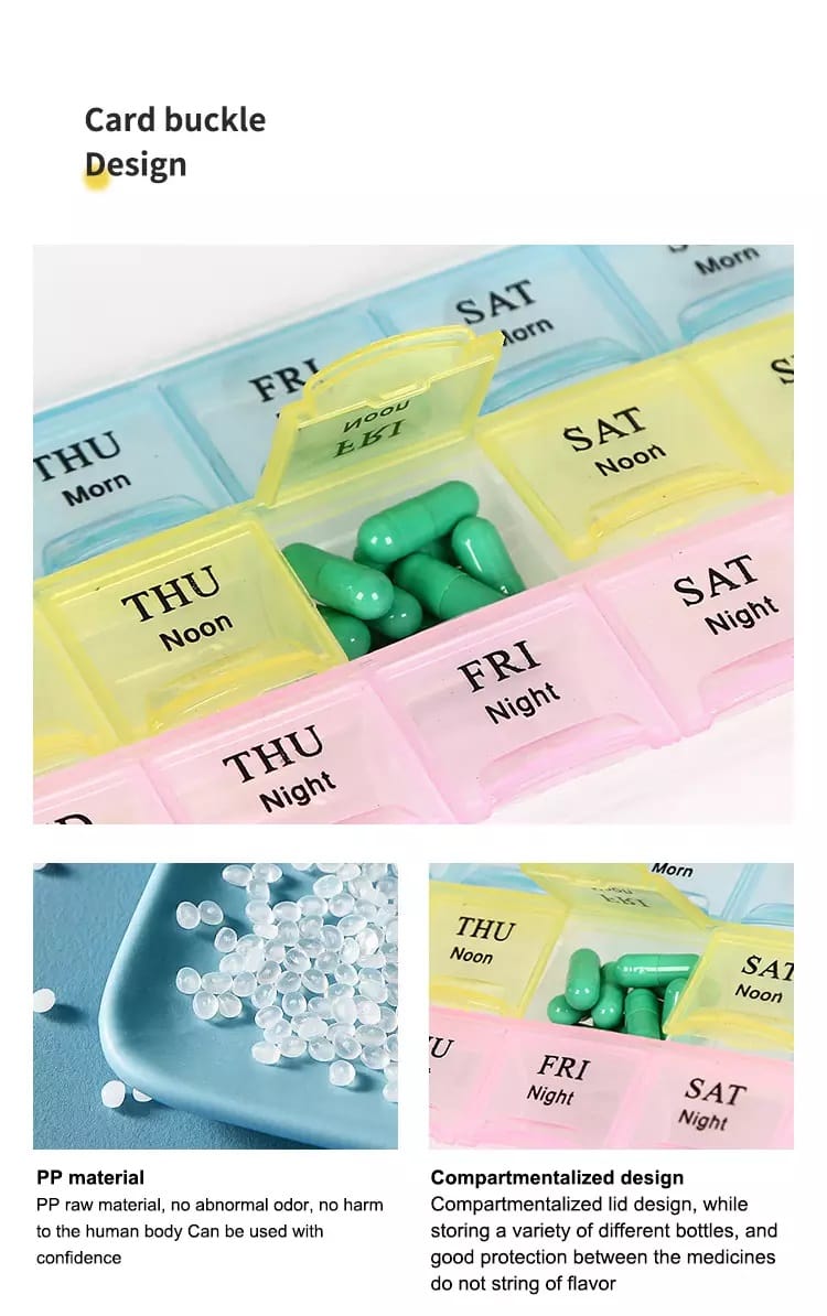 3 times a day weekly pill organizer product display 4