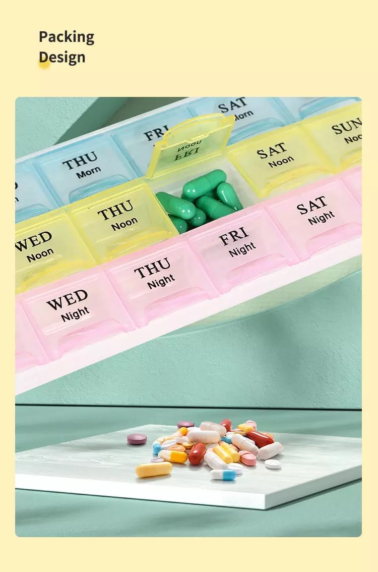 3 times a day weekly pill organizer product display 5