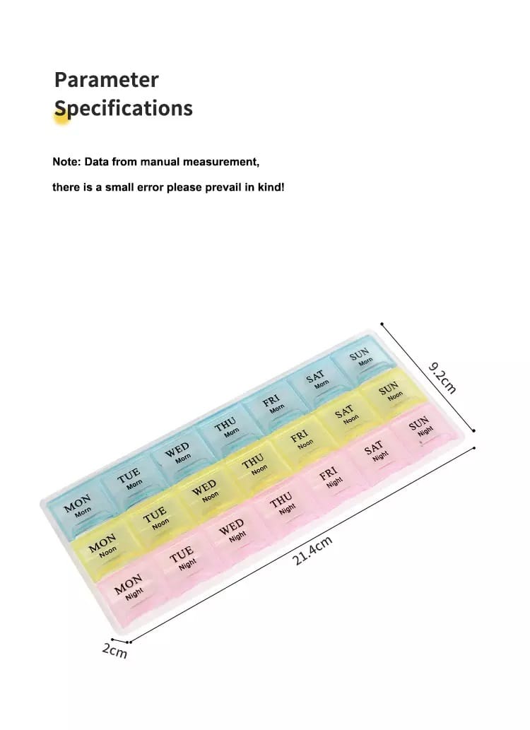 3 times a day weekly pill organizer product display 7