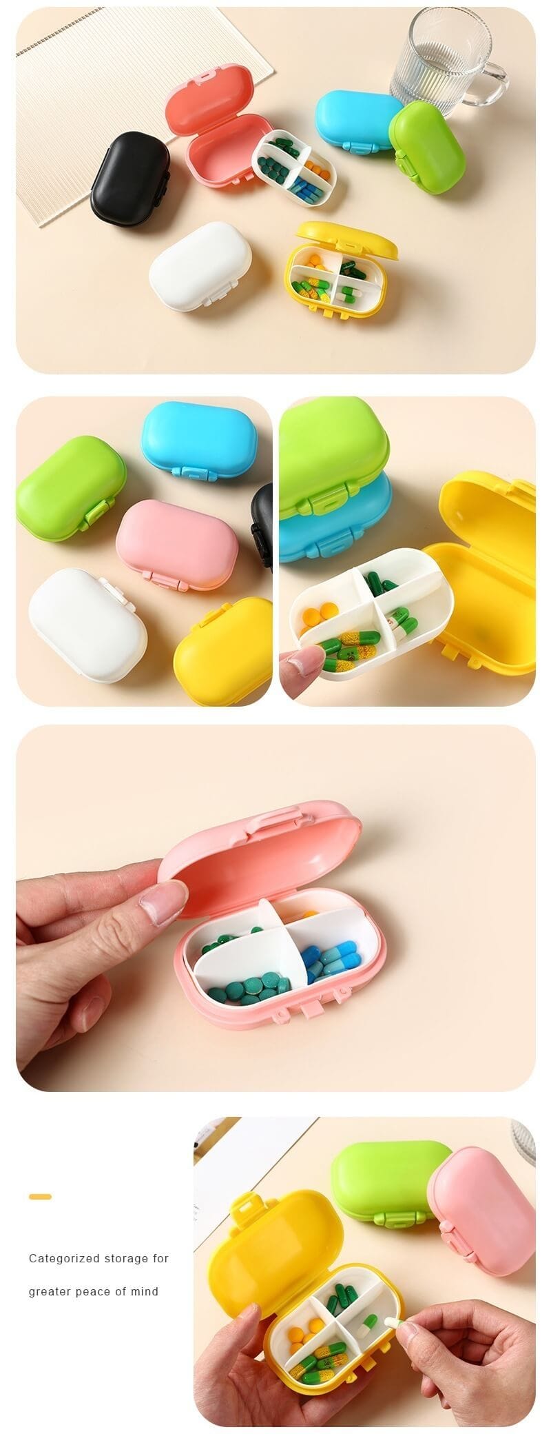 4 compartment sealed pill organizer product display 9