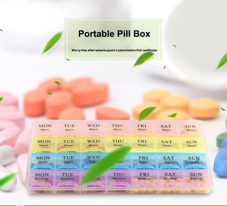 4 times a day weekly pill organizer product display 1