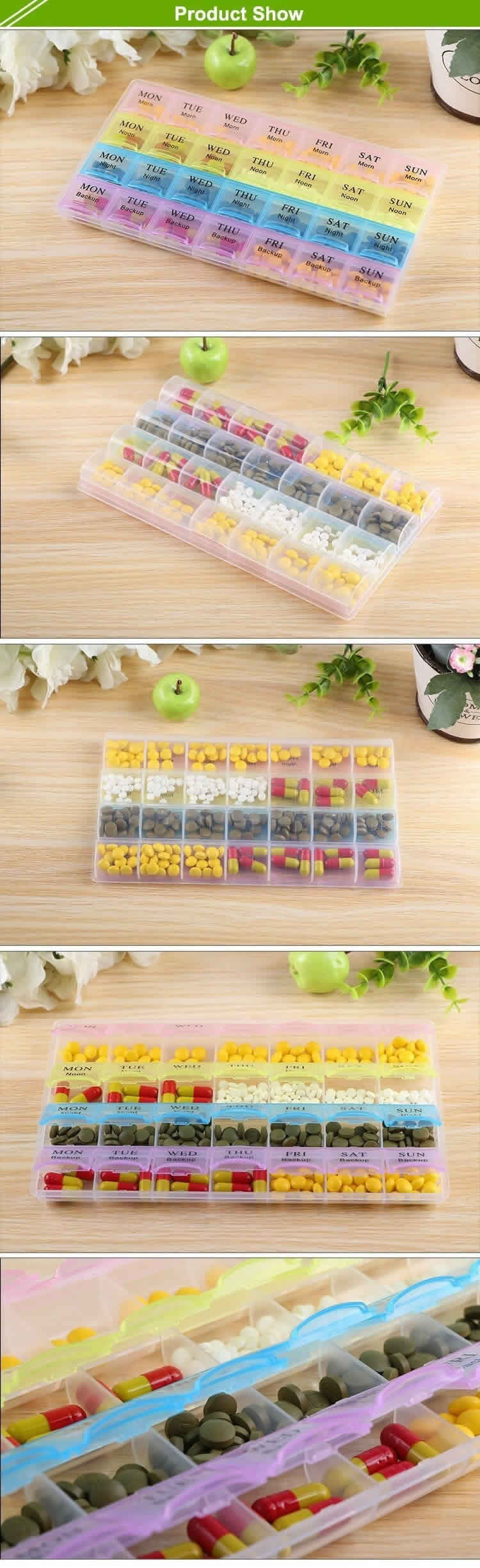 4 times a day weekly pill organizer product display 7