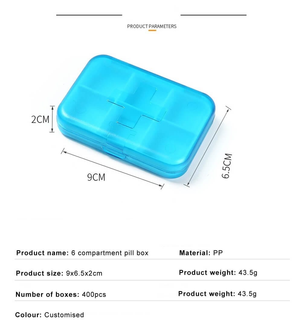 6 compartment mini pill case product display 5