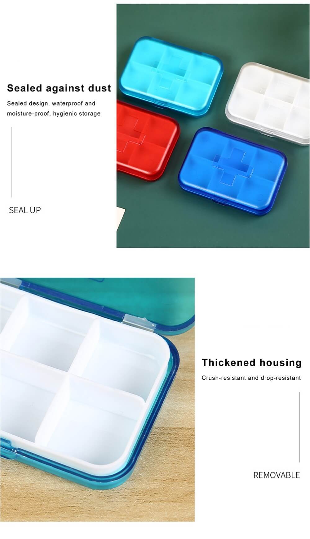 6 compartment mini pill case product display 8