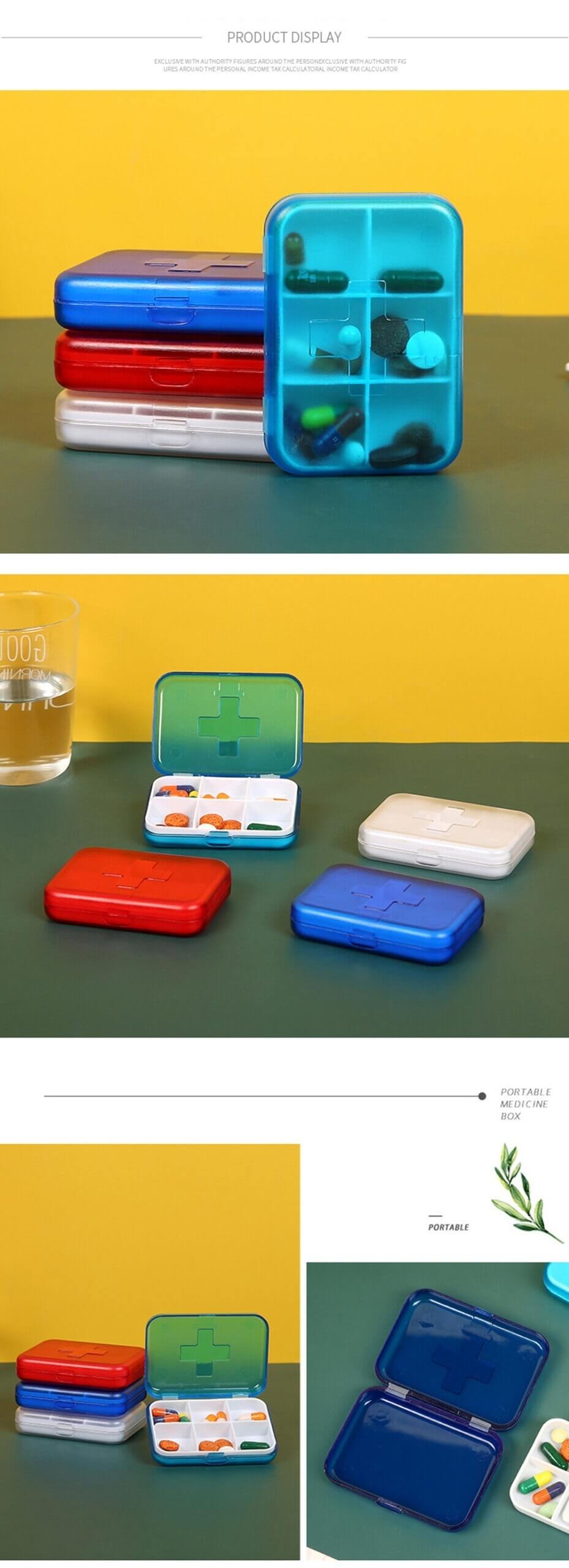 6 compartment mini pill case product display 9