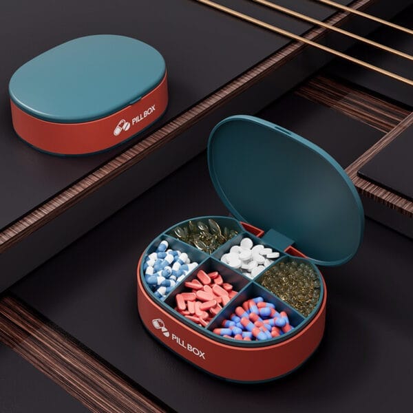 6 compartment plastic pill box 2