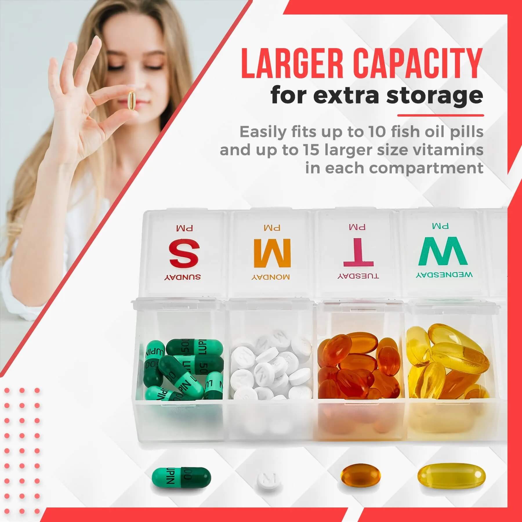 7 days am pm pill organizer product display 3