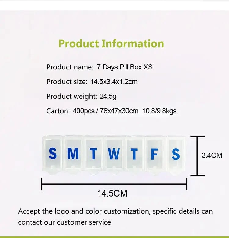 7 days pill box xs product display 2