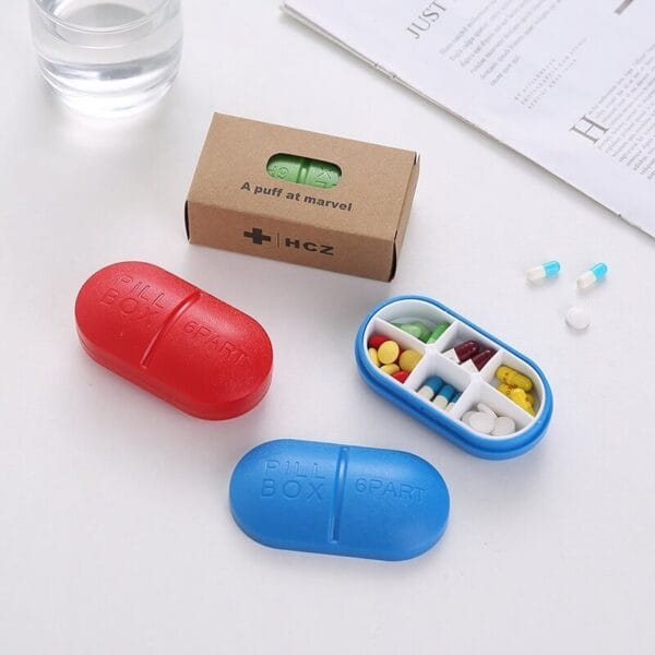 capsule type 6 cases pocket pill box 5