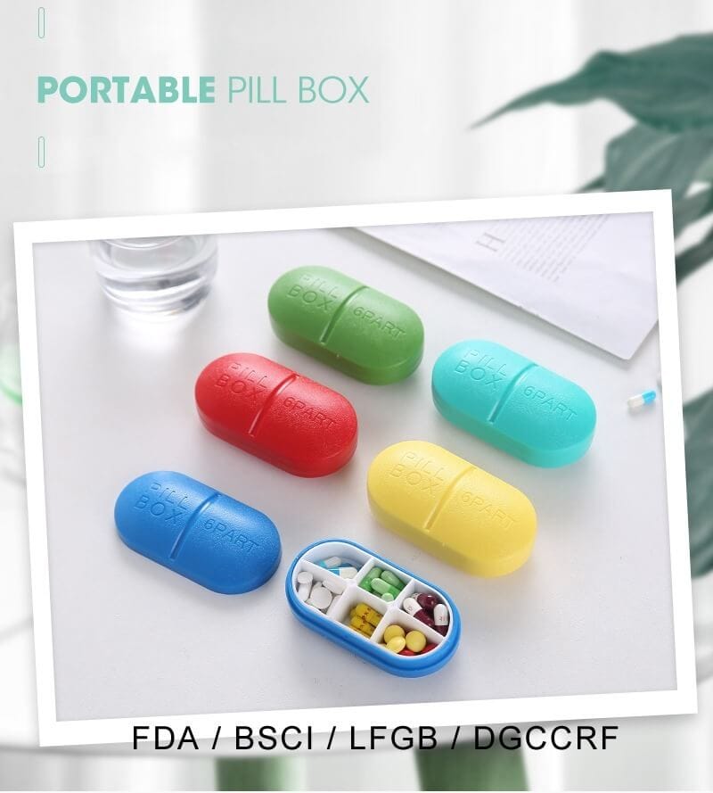 capsule type 6 cases pocket pill box product display 1